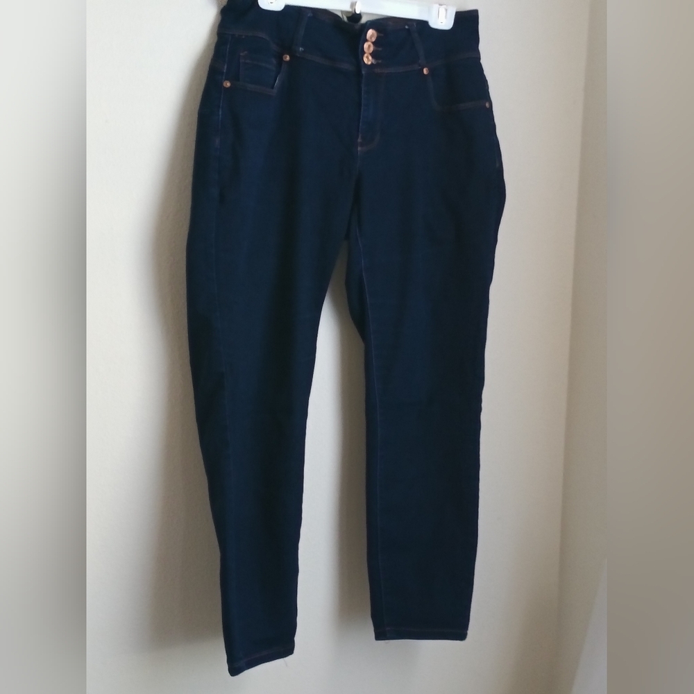 Sandpiper Jeans Women 16W Navy Straight Leg Denim Academia Casual Versatile Y2K